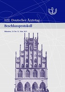 Titelseite des Beschlussprotokolls des 122. Deutschen Ärztetags in Münster 2019